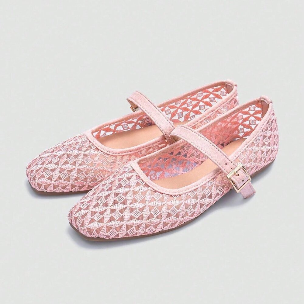 Pink Party Women's Square Toe Slip-On Flat - Picture 6 of 8